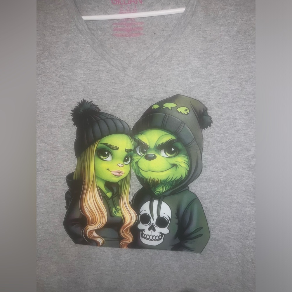 Custom Made T-Shirt Grinch V Neck Tee - Picture 3 of 5
